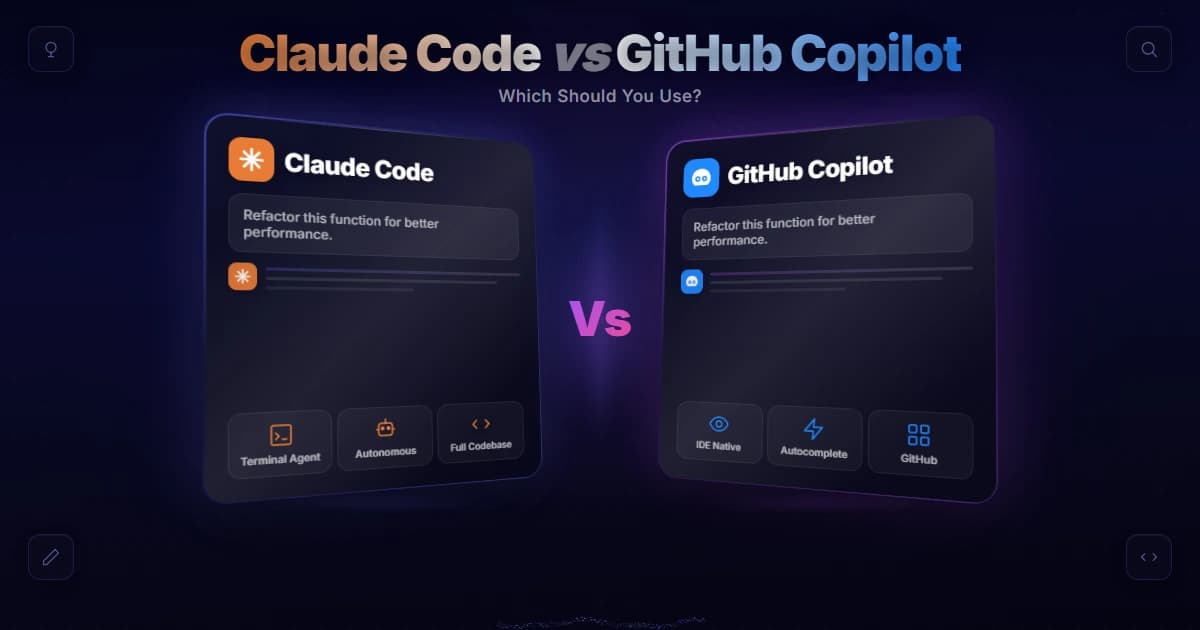 Claude Code vs GitHub Copilot compared side by side for developers