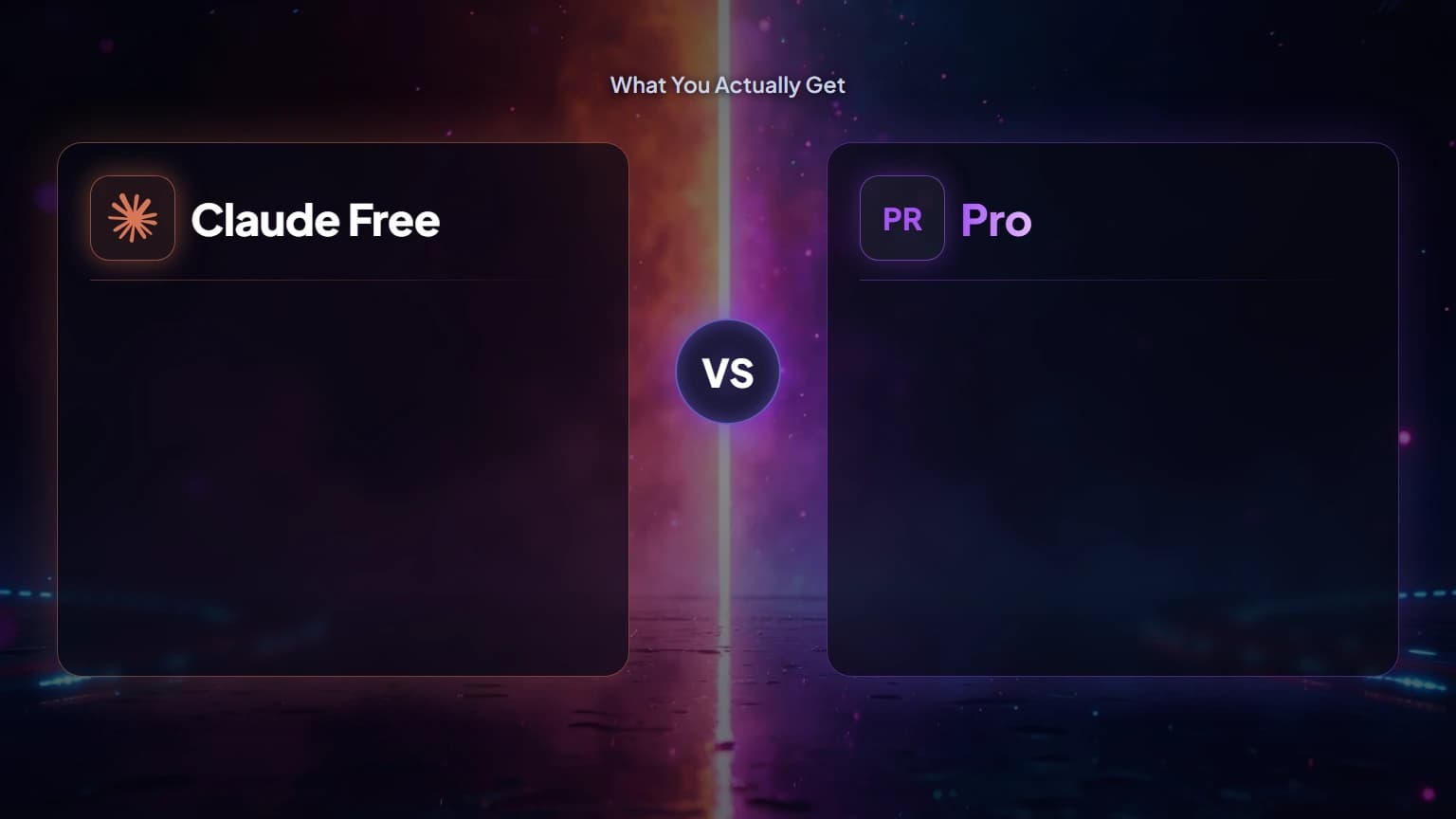 Claude free vs Pro plan comparison showing usage limits and features