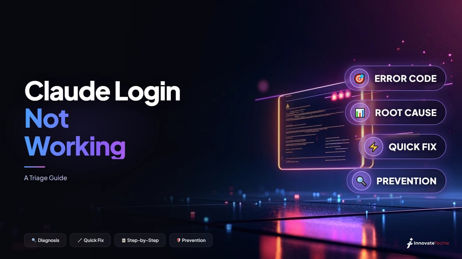 Diagram of a triage flow for claude login not working on the Claude sign-in screen