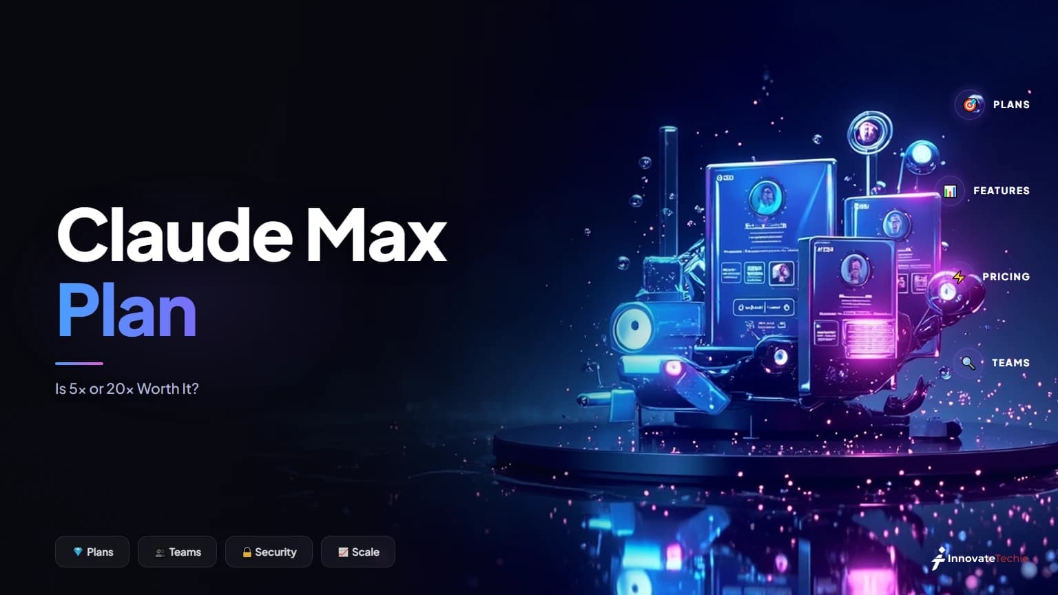 Claude Max plan — Max 5x and Max 20x tiers compared against Claude Pro usage and pricing