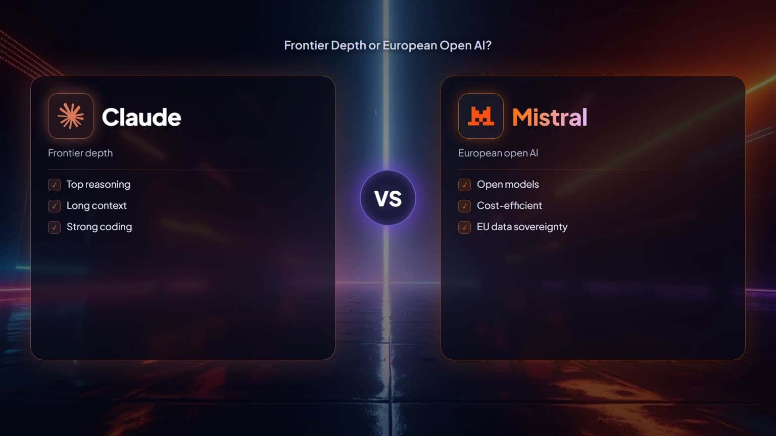 Claude vs Mistral: Frontier Depth or European Open AI?