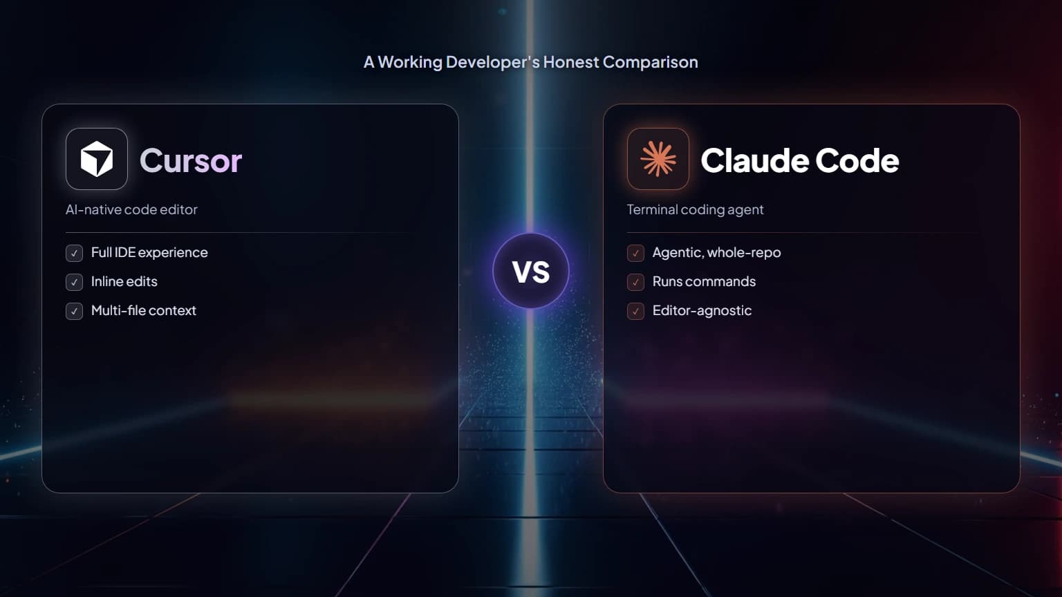Cursor vs Claude Code: A Working Developer's Honest Comparison