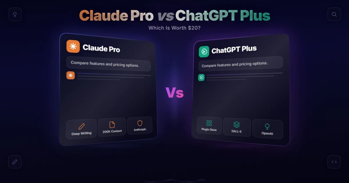 Claude Pro vs ChatGPT Plus side-by-side plan comparison