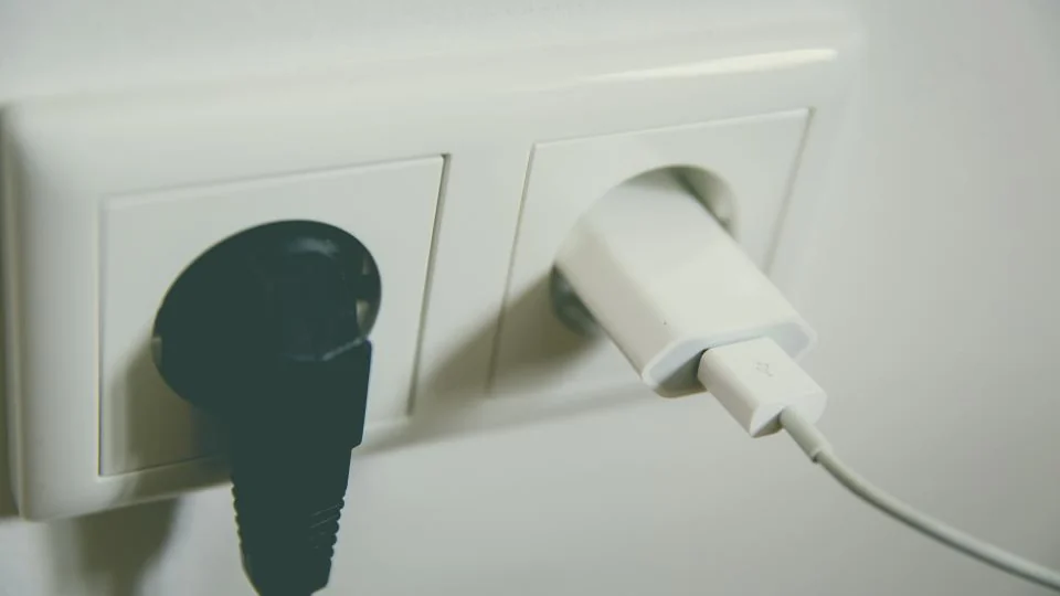Electrical plug sockets on a wall