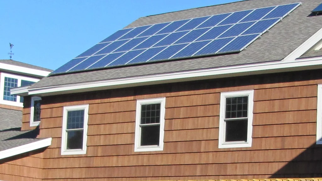 Solar panels fitted to the roof of a house